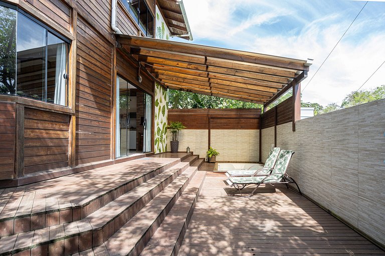 Apê Cabana Romântica com Hidro Spa, Lareira, Churrasqueira