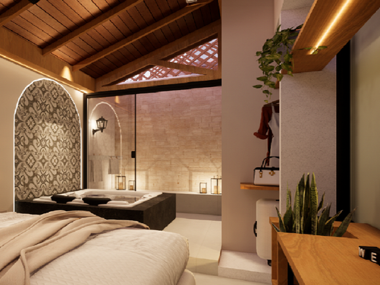 Loft c/ hidro casal, ar cond/lareira, churrasqueir