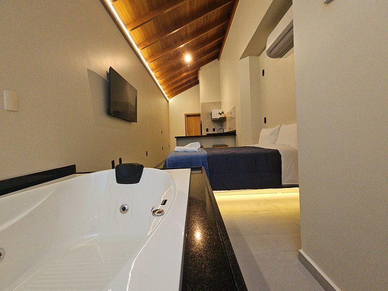 Loft hidro, opção romântica, ar quente/frio, churr