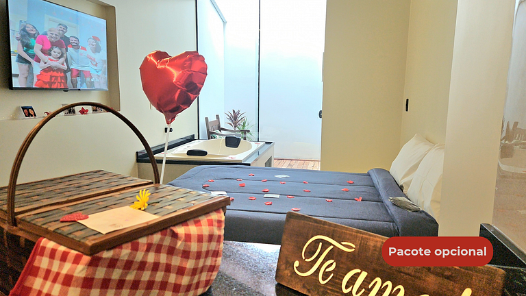 Loft with double hydromassage tub, hot and cold air conditio