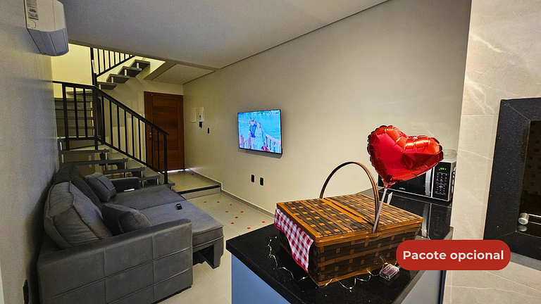 Casa con jacuzzi doble, aire acondicionado, chimenea y barba