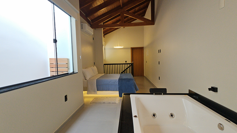 Casa con jacuzzi doble, aire acondicionado, chimenea y barba