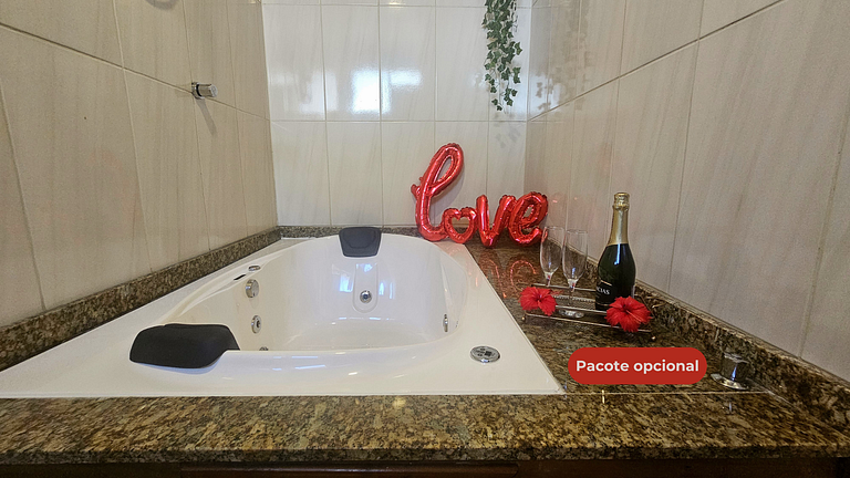 Hydro Couple, Air conditioning, Barbecue Apê Cabana Romântic