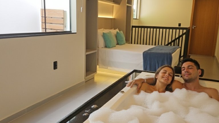 Sobrado hidro casal, ar condicionado próximo praia