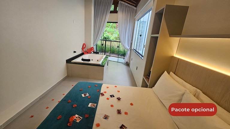 Casa con jacuzzi doble, aire acondicionado, chimenea y barba