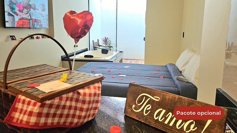 Loft con bañera de hidromasaje doble, aire acondicionado frí